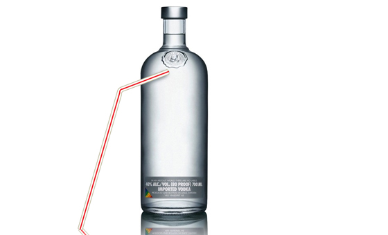 CC-vodka bottle straw