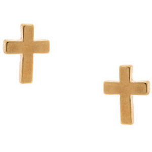 4. 18K Gold Plated Cross Stud Earrings