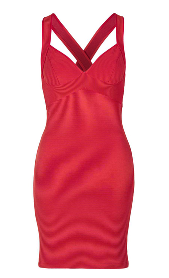 Plunge Ribbed Body Con - TopShop