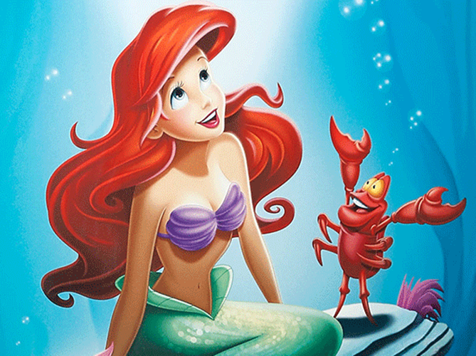 ariel the mermaid with clamshell bra