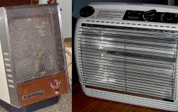 two side by side space heaters