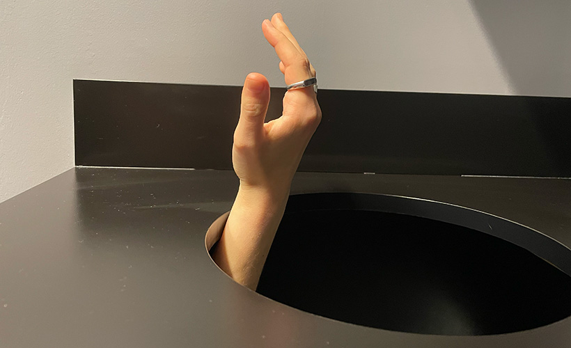 Reductress » Genius! Woman Invents Gloryhole for Holding Hands